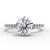 White Gold Round Diamond Solitaire Pavé Engagement Ring