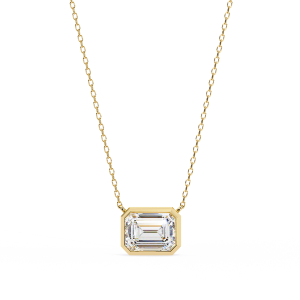 Emerald-Cut Bezel Solitaire Pendant