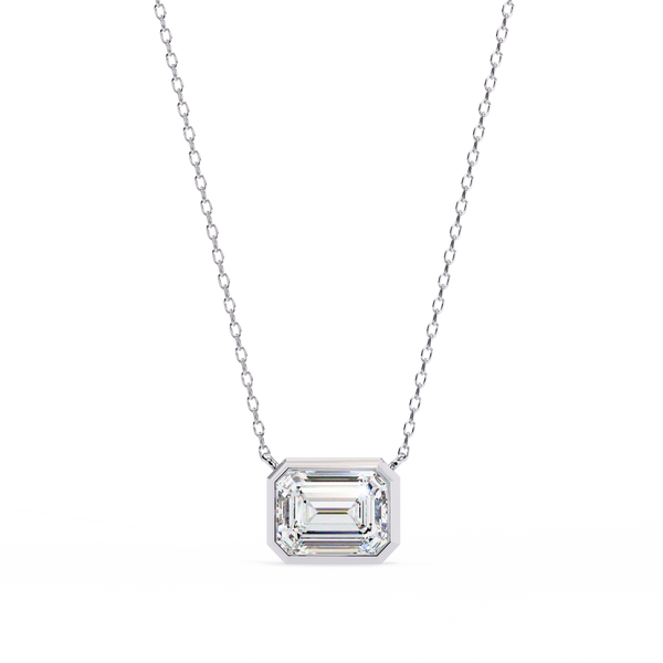 Emerald-Cut Bezel Solitaire Pendant