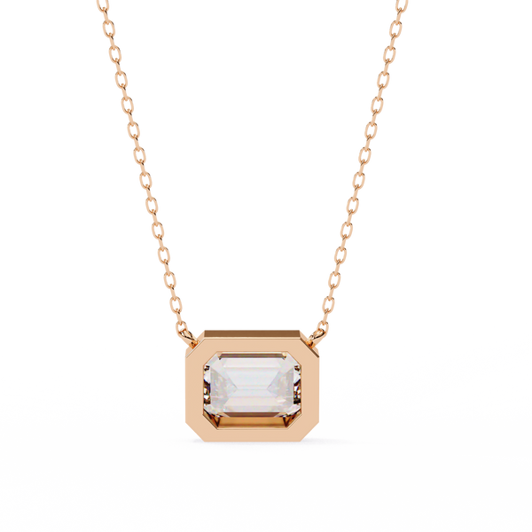 Emerald-Cut Bezel Solitaire Pendant