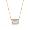 Gold Radiant Cut Diamond East-West Solitaire Pendant