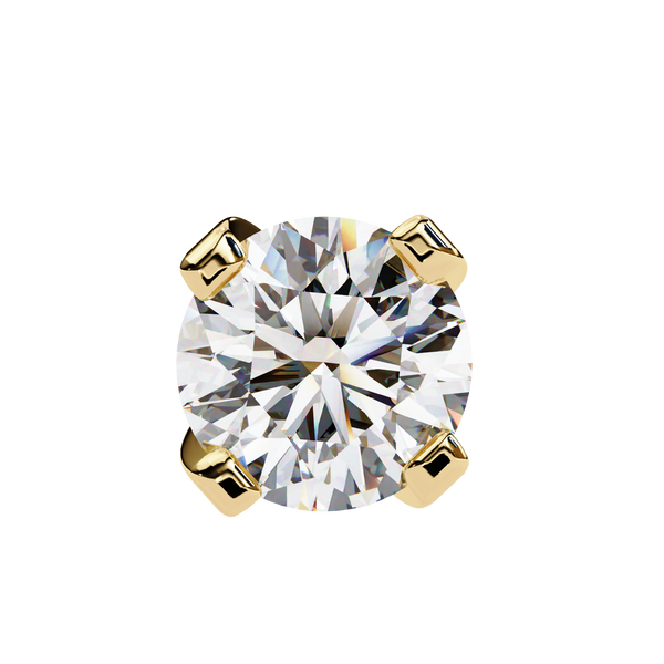 Round Brilliant-Cut Natural Diamond Stud Earrings