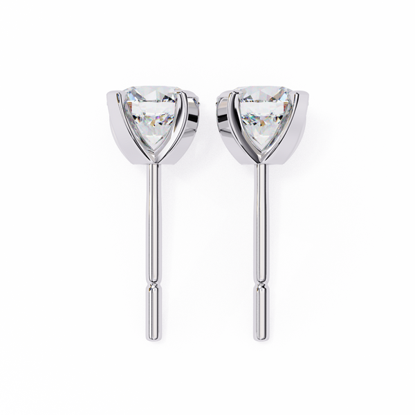 Round Brilliant-Cut Natural Diamond Stud Earrings