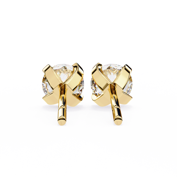 Round Brilliant-Cut Natural Diamond Stud Earrings