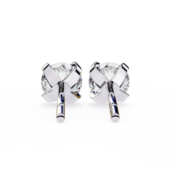 Round Brilliant-Cut Natural Diamond Stud Earrings