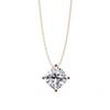 Rose Gold Cushion Cut Diamond Floating Solitaire Pendant
