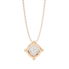 Gold Cushion Cut Diamond Floating Solitaire Pendant