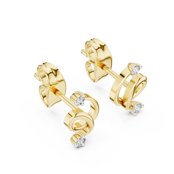 Twirl Spiral Diamond Stud Earring