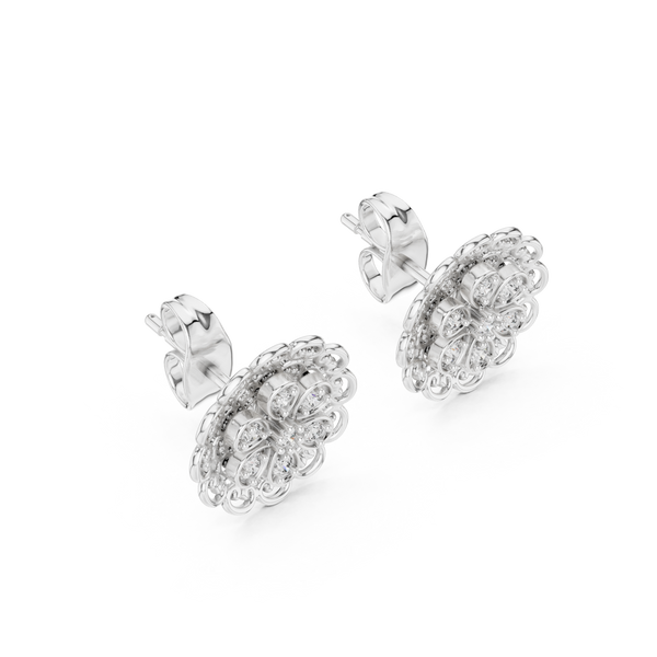 Belle Époque Lace Flower Diamond Stud Earring