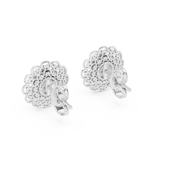 Belle Époque Lace Flower Diamond Stud Earring