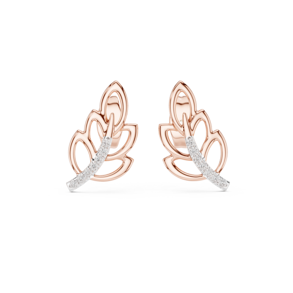 Verde Leaf Diamond Stud Earring