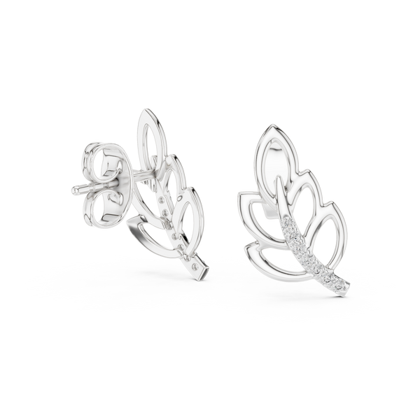 Verde Leaf Diamond Stud Earring