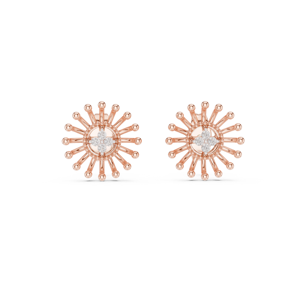Solara Sunburst Diamond Stud Earring