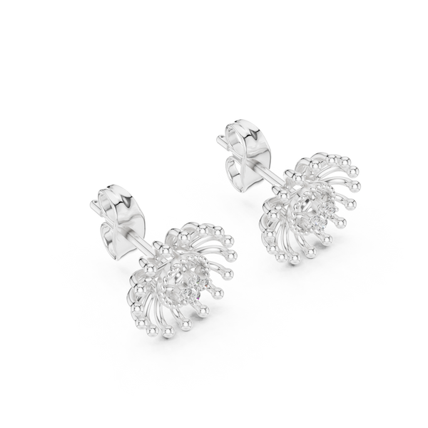 Solara Sunburst Diamond Stud Earring