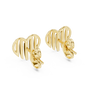 Linea Ribbed Heart Gold Stud Earring