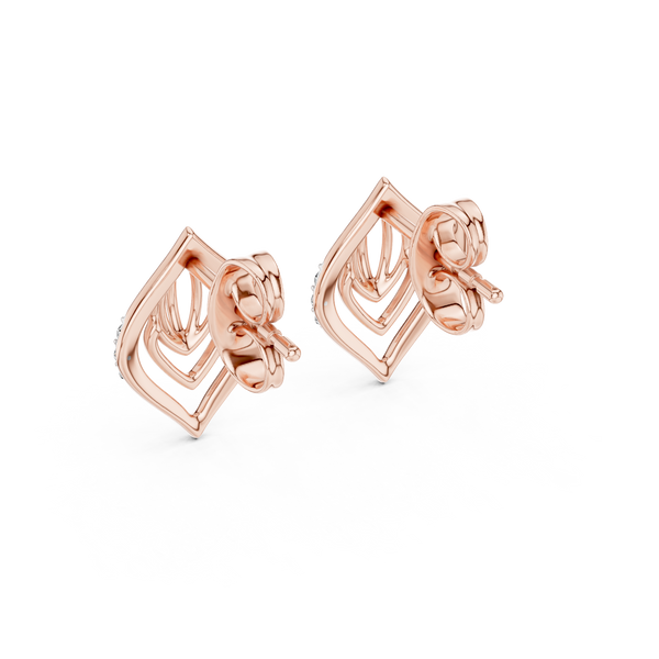Nuvola Layered Petal Diamond Stud Earring
