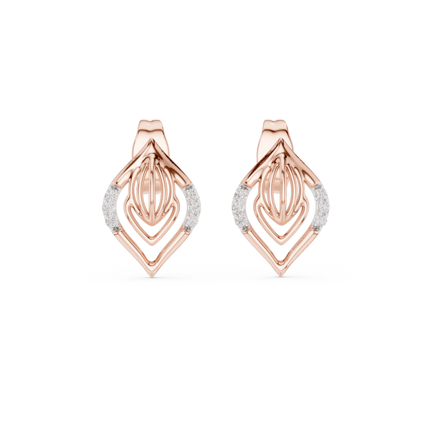Nuvola Layered Petal Diamond Stud Earring