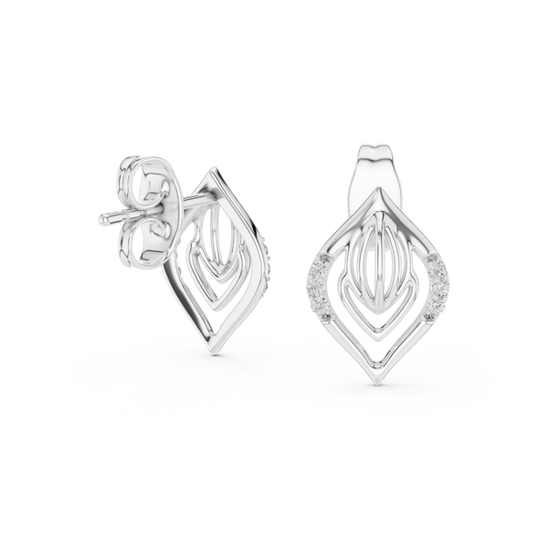 Nuvola Layered Petal Diamond Stud Earring