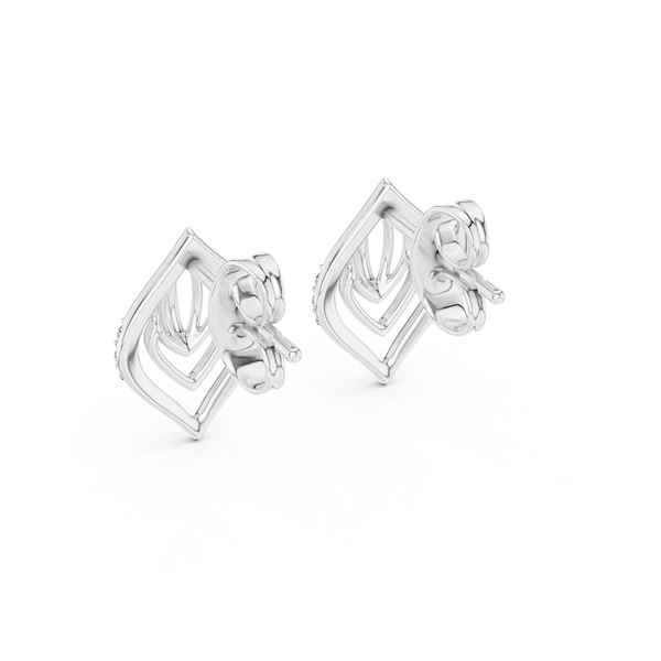 Nuvola Layered Petal Diamond Stud Earring