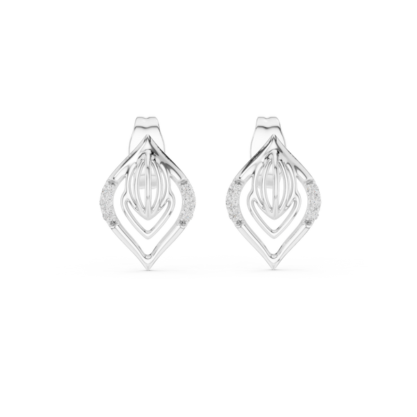 Nuvola Layered Petal Diamond Stud Earring