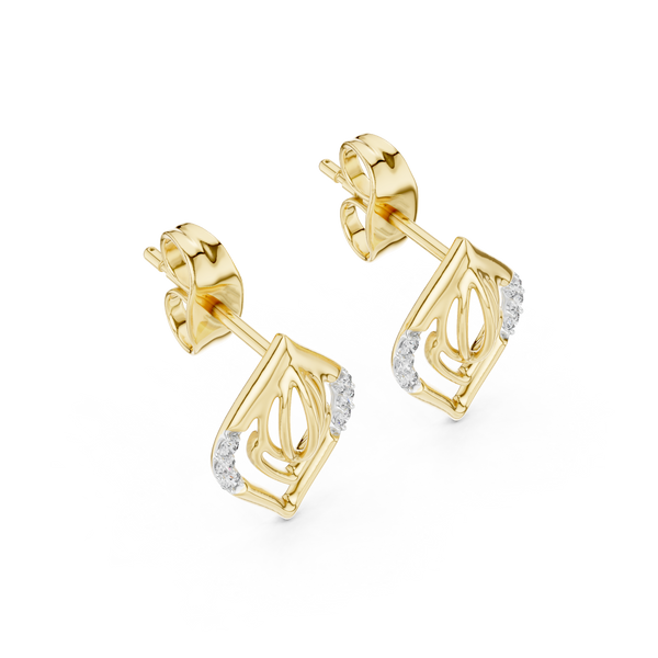 Nuvola Layered Petal Diamond Stud Earring