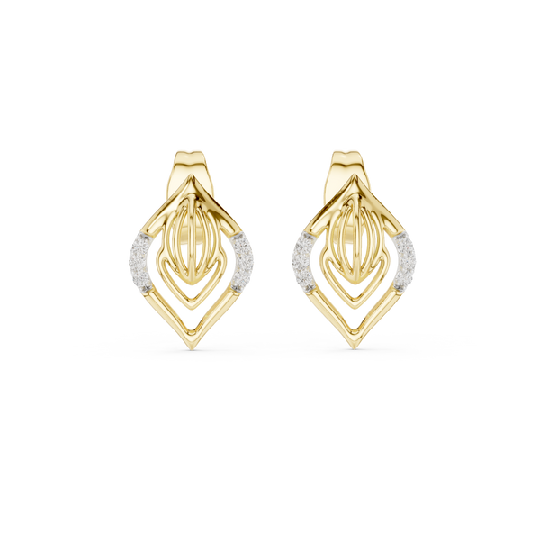 Nuvola Layered Petal Diamond Stud Earring