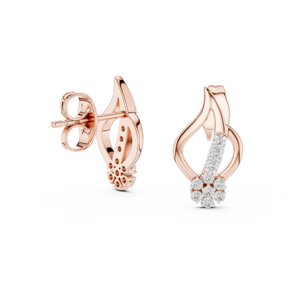 Ember Flame Diamond Cluster Stud Earring