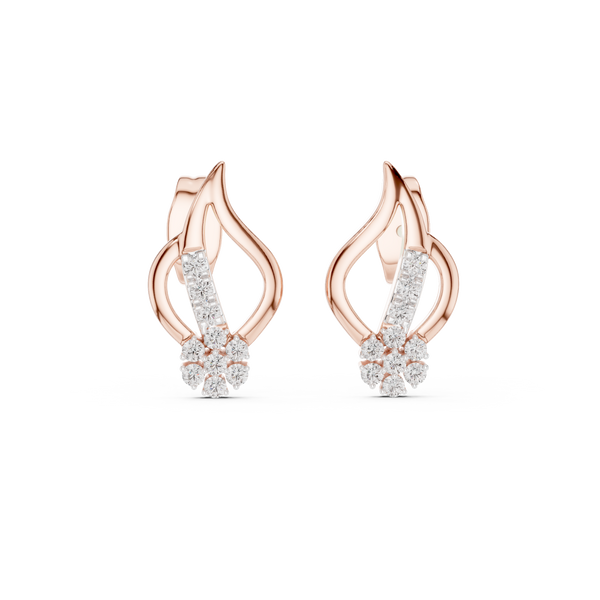 Ember Flame Diamond Cluster Stud Earring
