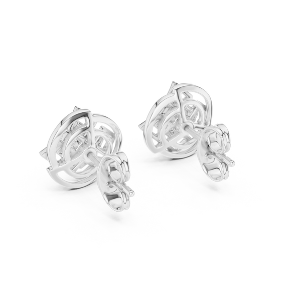 Mandala Halo Diamond Stud Earring