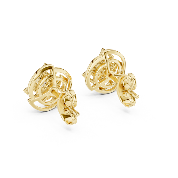 Mandala Halo Diamond Stud Earring