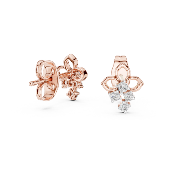 Bloom Cross Diamond Stud Earring
