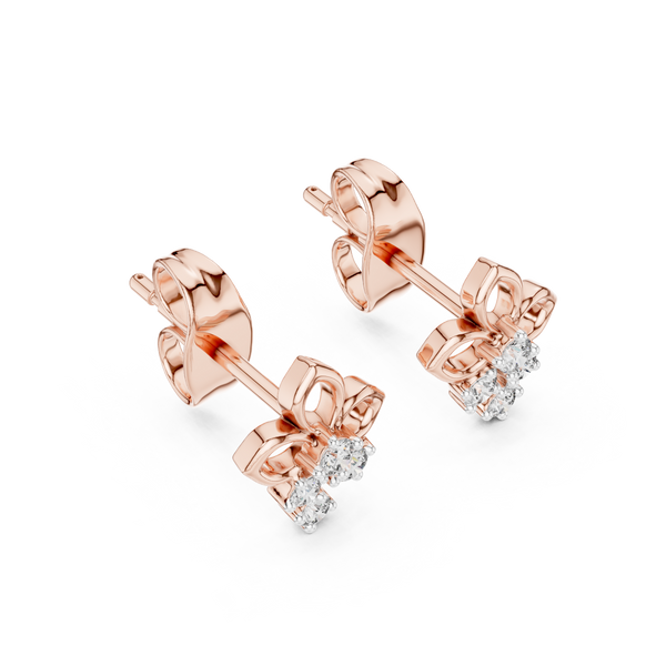 Bloom Cross Diamond Stud Earring