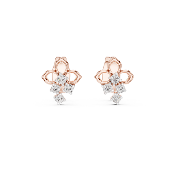 Bloom Cross Diamond Stud Earring