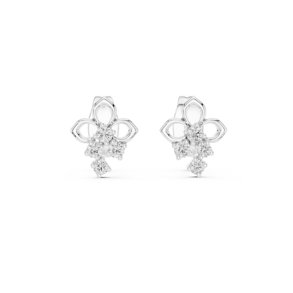 Bloom Cross Diamond Stud Earring