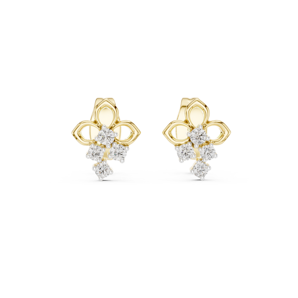 Bloom Cross Diamond Stud Earring