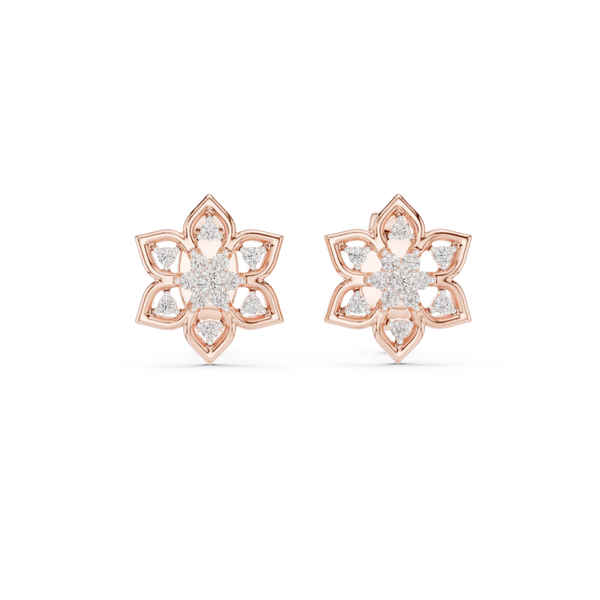 Fleur Star Floral Diamond Stud Earring