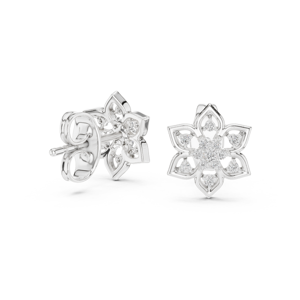 Fleur Star Floral Diamond Stud Earring