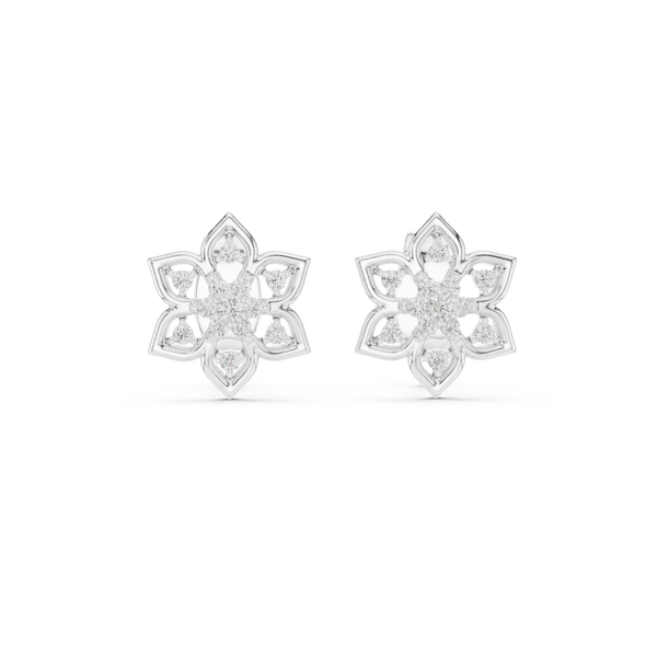 Fleur Star Floral Diamond Stud Earring