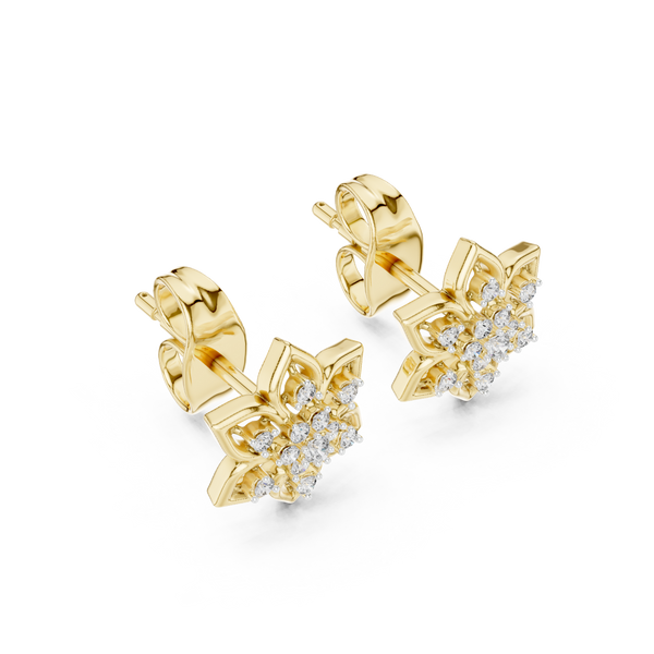 Fleur Star Floral Diamond Stud Earring