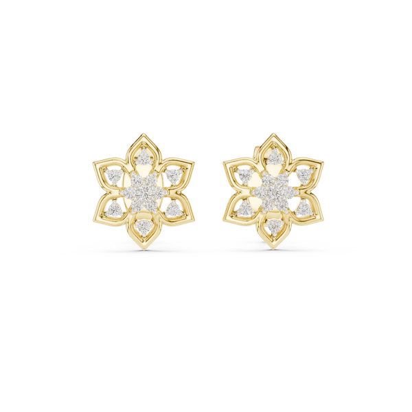 Fleur Star Floral Diamond Stud Earring