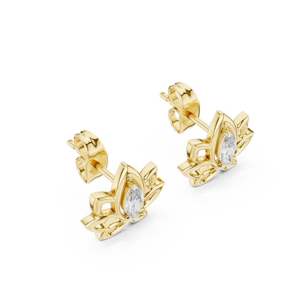 Padma Lotus Marquise Stud Earring