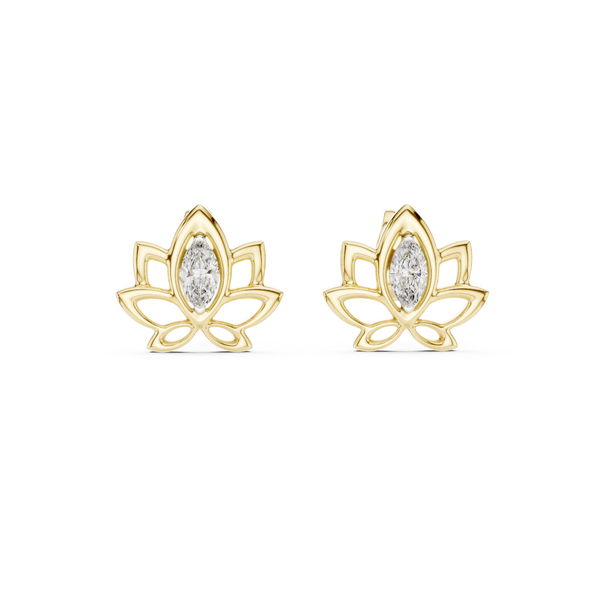 Padma Lotus Marquise Stud Earring
