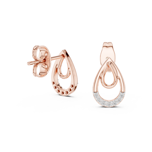 Lumière Double Teardrop Diamond Stud Earring