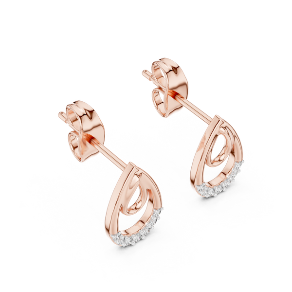 Lumière Double Teardrop Diamond Stud Earring