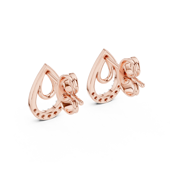 Lumière Double Teardrop Diamond Stud Earring