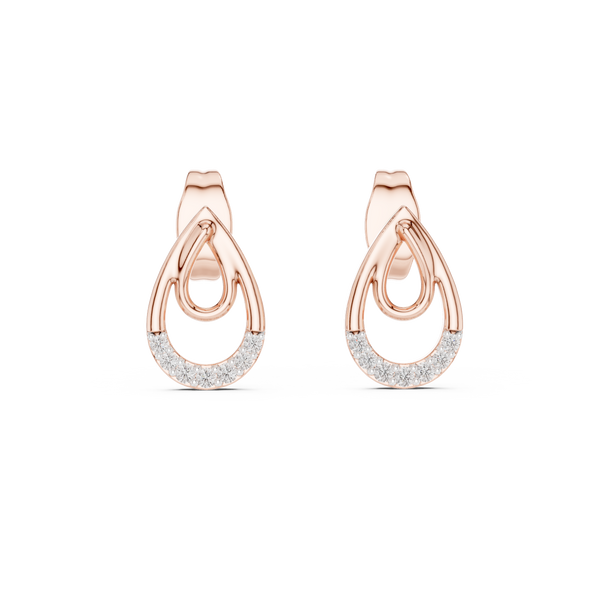 Lumière Double Teardrop Diamond Stud Earring