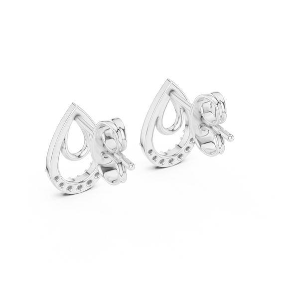 Lumière Double Teardrop Diamond Stud Earring