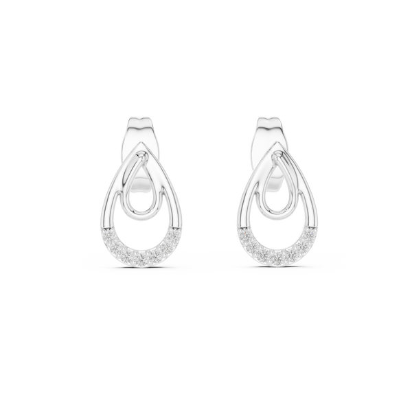 Lumière Double Teardrop Diamond Stud Earring