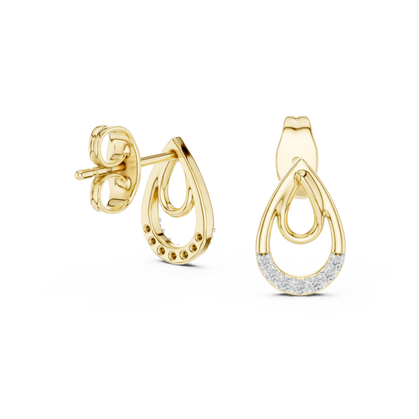 Lumière Double Teardrop Diamond Stud Earring