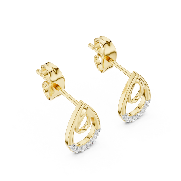Lumière Double Teardrop Diamond Stud Earring